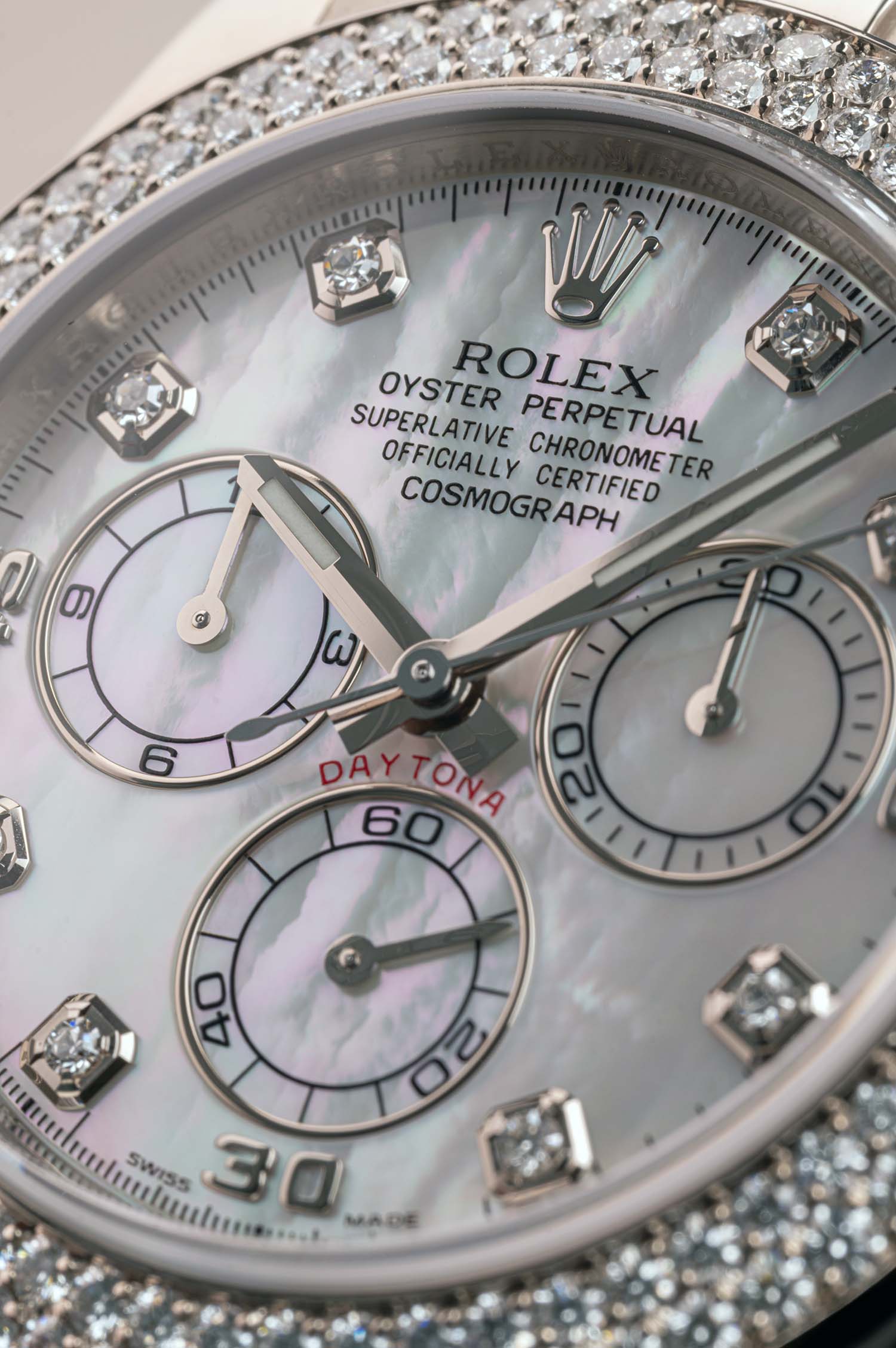 Rolex Cosmograph Daytona White Gold Diamonds Mother of Pearl (Rolex Factory Serviced 2025) 116589RBR